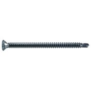 MIDWEST FASTENER Self-Drilling Screw, #8 x 2-1/2 in, Zinc Plated Steel Flat Head Phillips Drive, 100 PK 55237